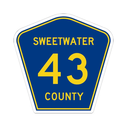 Sweetwater County Route 43 WY (Wyoming) (Road Sign) STICKER Vinyl Kiss-Cut Decal 6 Inch White - The Sticker Space