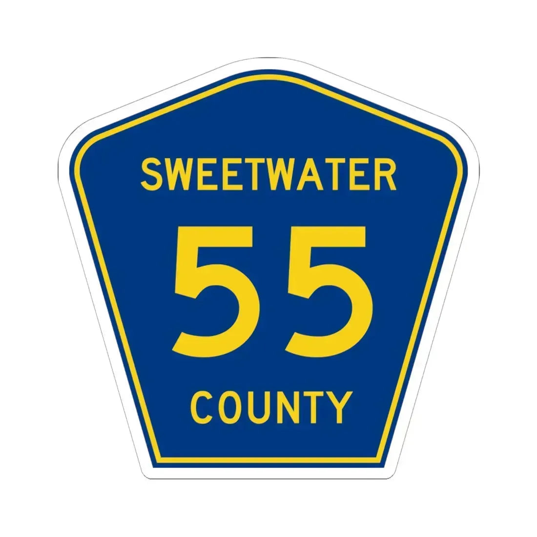 Sweetwater County Route 55 WY (Wyoming) (Road Sign) STICKER Vinyl Kiss-Cut Decal - The Sticker Space