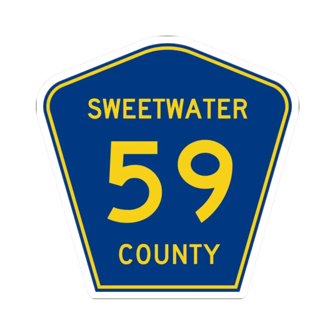 Sweetwater County Route 59 WY (Wyoming) (Road Sign) STICKER Vinyl Kiss-Cut Decal 2 Inch White - The Sticker Space