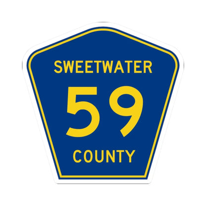 Sweetwater County Route 59 WY (Wyoming) (Road Sign) STICKER Vinyl Kiss-Cut Decal 2 Inch White - The Sticker Space