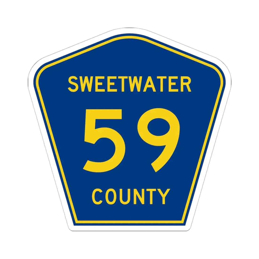 Sweetwater County Route 59 WY (Wyoming) (Road Sign) STICKER Vinyl Kiss-Cut Decal 6 Inch White - The Sticker Space