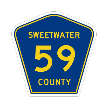 Sweetwater County Route 59 WY (Wyoming) (Road Sign) STICKER Vinyl Kiss-Cut Decal 6 Inch White - The Sticker Space