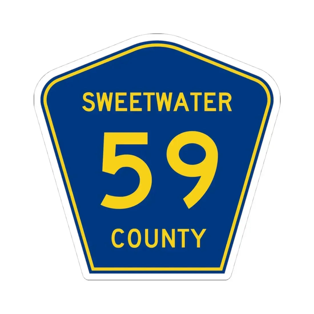 Sweetwater County Route 59 WY (Wyoming) (Road Sign) STICKER Vinyl Kiss-Cut Decal - The Sticker Space
