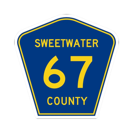 Sweetwater County Route 67 WY (Wyoming) (Road Sign) STICKER Vinyl Kiss-Cut Decal 2 Inch White - The Sticker Space