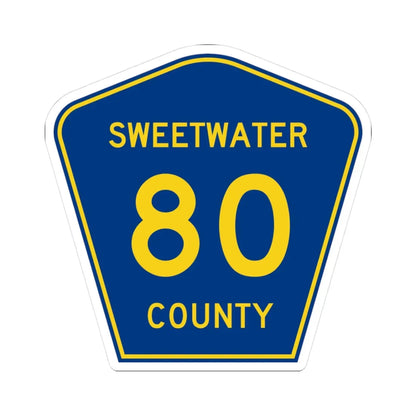 Sweetwater County Route 80 WY (Wyoming) (Road Sign) STICKER Vinyl Kiss-Cut Decal 3 Inch White - The Sticker Space