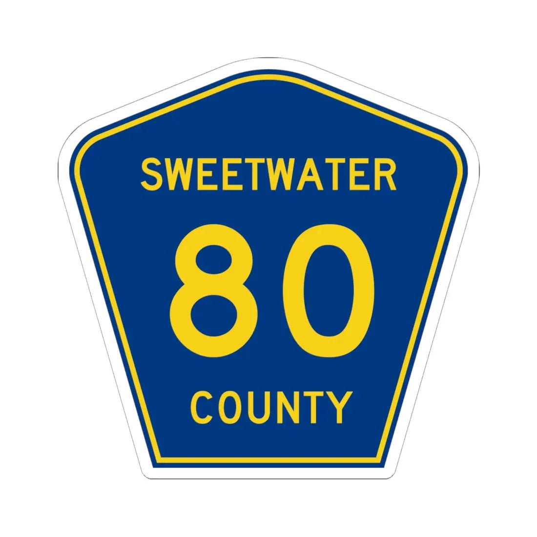 Sweetwater County Route 80 WY (Wyoming) (Road Sign) STICKER Vinyl Kiss-Cut Decal 6 Inch White - The Sticker Space