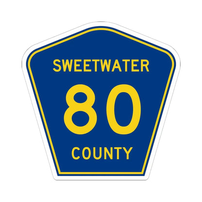 Sweetwater County Route 80 WY (Wyoming) (Road Sign) STICKER Vinyl Kiss-Cut Decal 6 Inch White - The Sticker Space