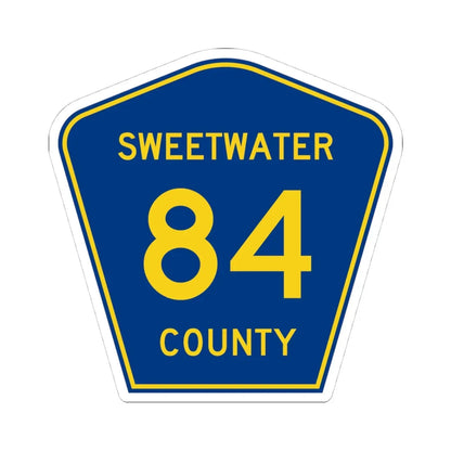 Sweetwater County Route 84 WY (Wyoming) (Road Sign) STICKER Vinyl Kiss-Cut Decal 4 Inch White - The Sticker Space