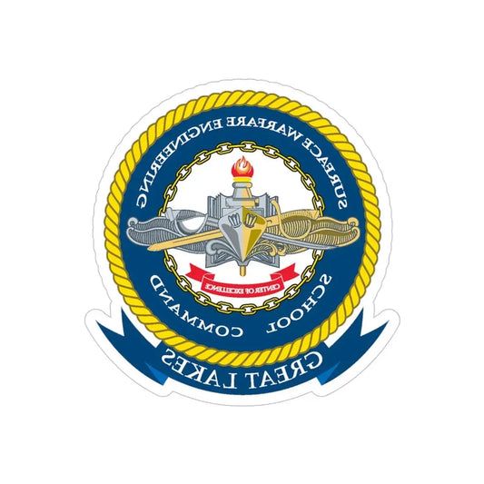SWESC Great Lakes (U.S. Navy) REVERSE PRINT Transparent Die-Cut STICKER 6 Inch Die-Cut Transparent - The Sticker Space