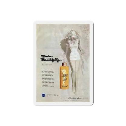 Swim Beautifully, advertisement, Cosmopolitan, July 1957 (Magazine Illustration) Refrigerator Magnet 5 Inch Die-Cut - The Sticker Space