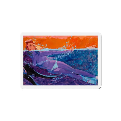 Swimmer (Magazine Illustration) Refrigerator Magnet 6 Inch Die-Cut - The Sticker Space
