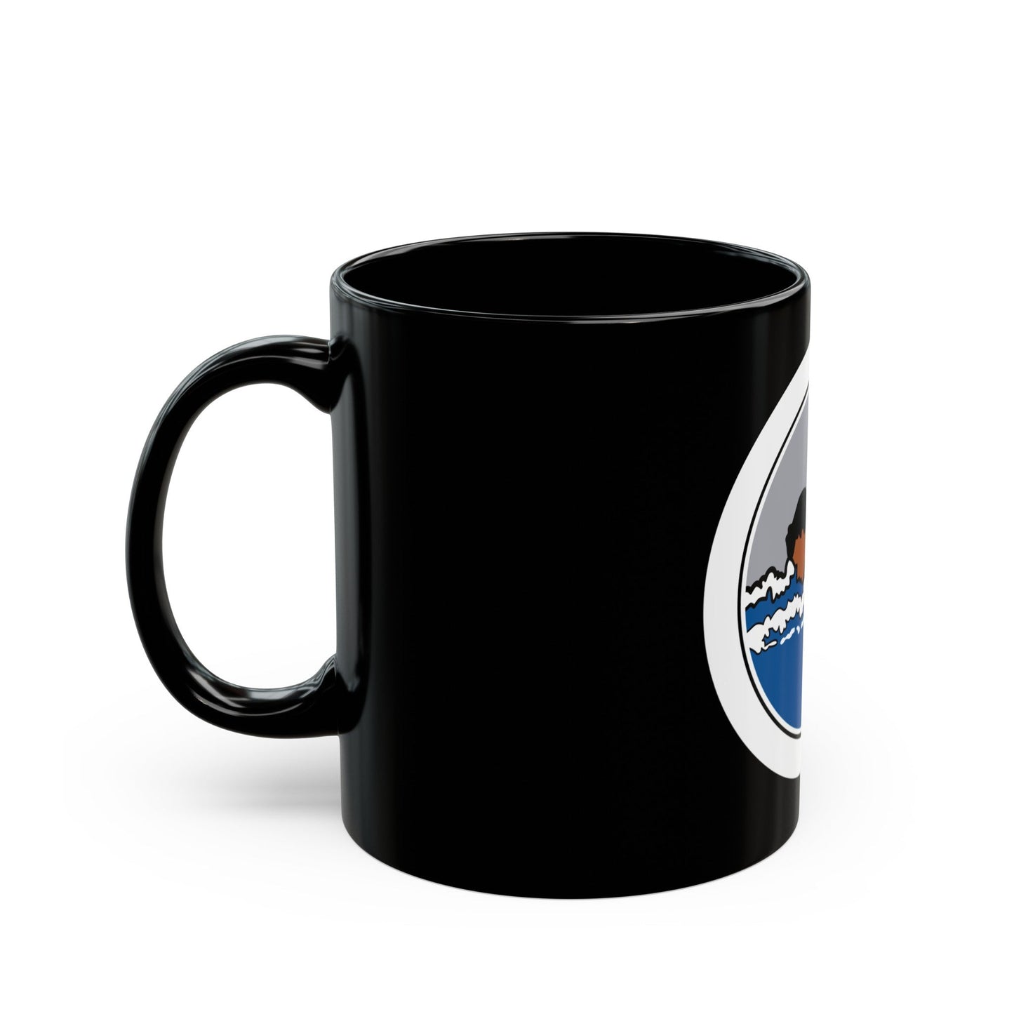 Swimming (Boy Scout Merit Badge) Black Coffee Mug-The Sticker Space