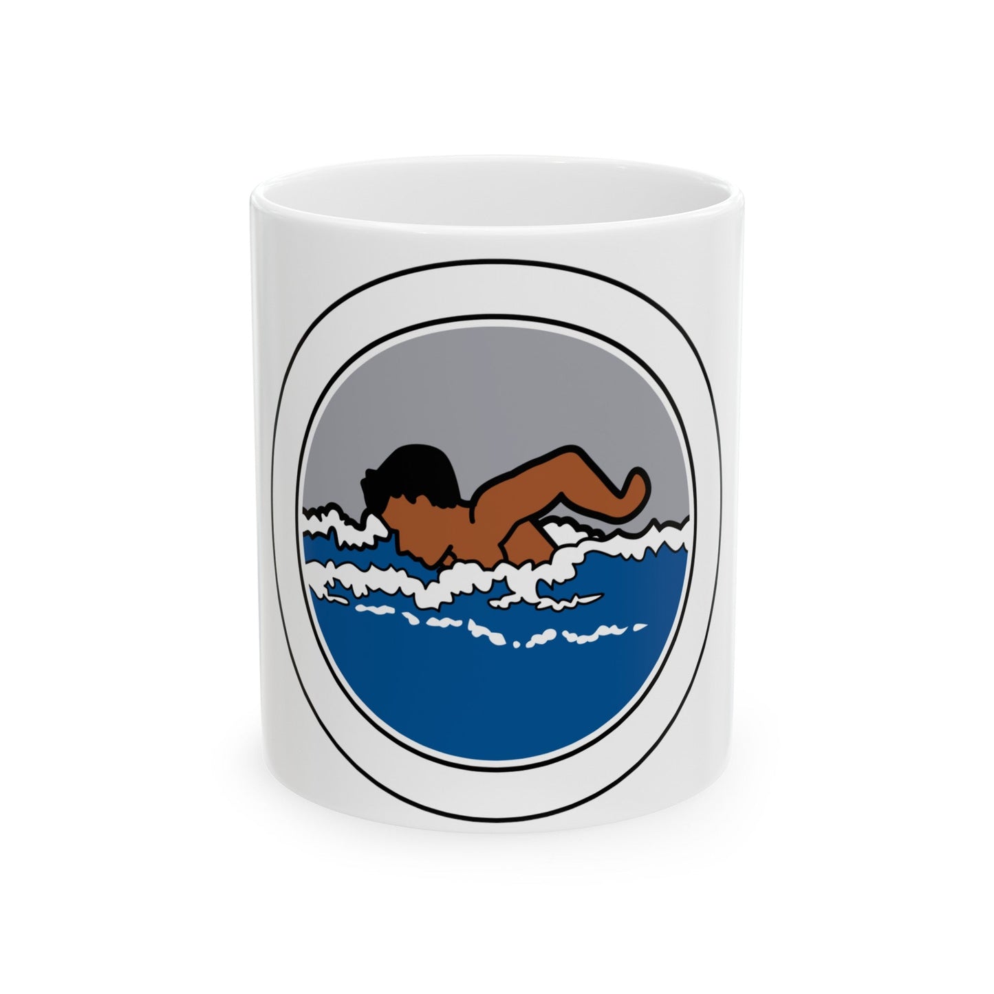 Swimming (Boy Scout Merit Badge) White Coffee Mug-11oz-The Sticker Space