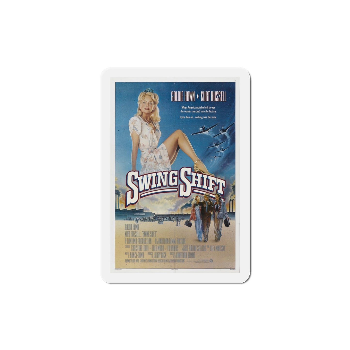 Swing Shift 1984 Movie Poster Die-Cut Magnet-3" x 3"-The Sticker Space