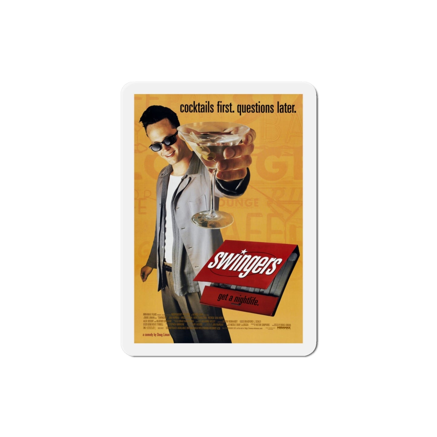 Swingers 1996 Movie Poster Die-Cut Magnet-3" x 3"-The Sticker Space