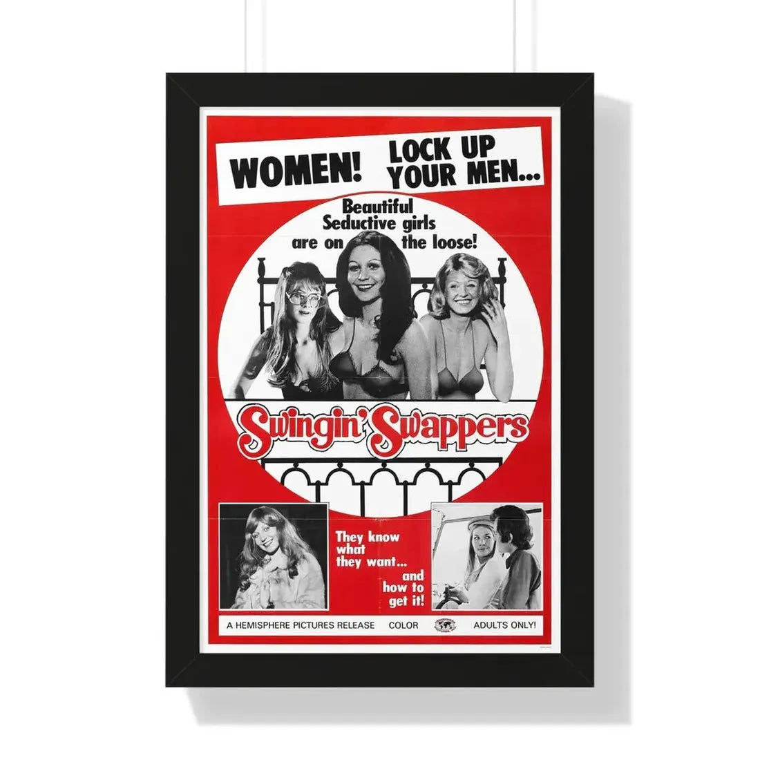 SWINGIN SWAPPERS 1973 - Framed Movie Poster 16″ x 24″ Black - The Sticker Space