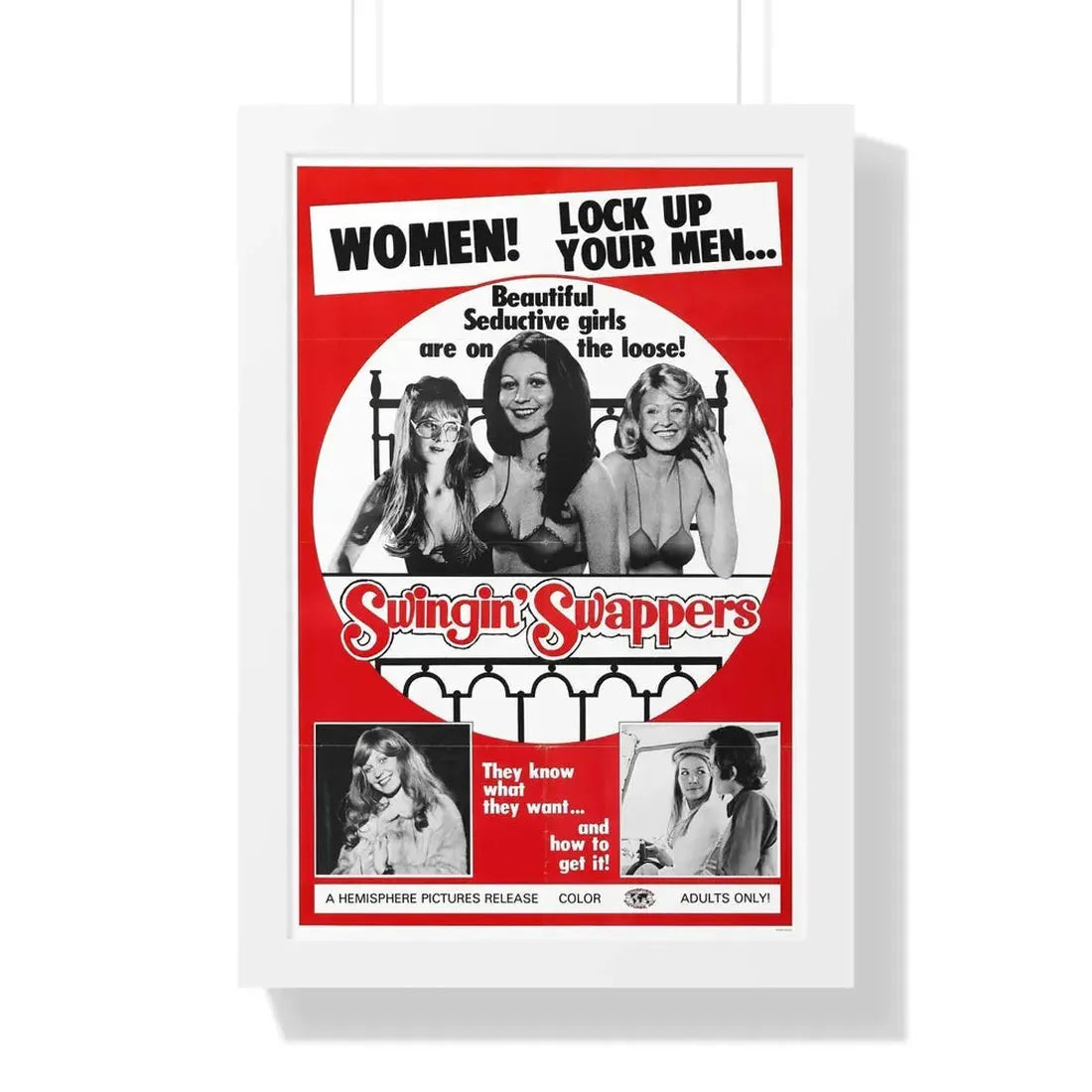 SWINGIN SWAPPERS 1973 - Framed Movie Poster 16″ x 24″ White - The Sticker Space
