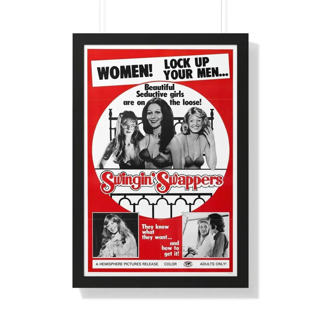 SWINGIN SWAPPERS 1973 - Framed Movie Poster 20" x 30" Black - The Sticker Space