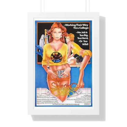SWINGING COEDS 1972 - Framed Movie Poster 16″ x 24″ White - The Sticker Space