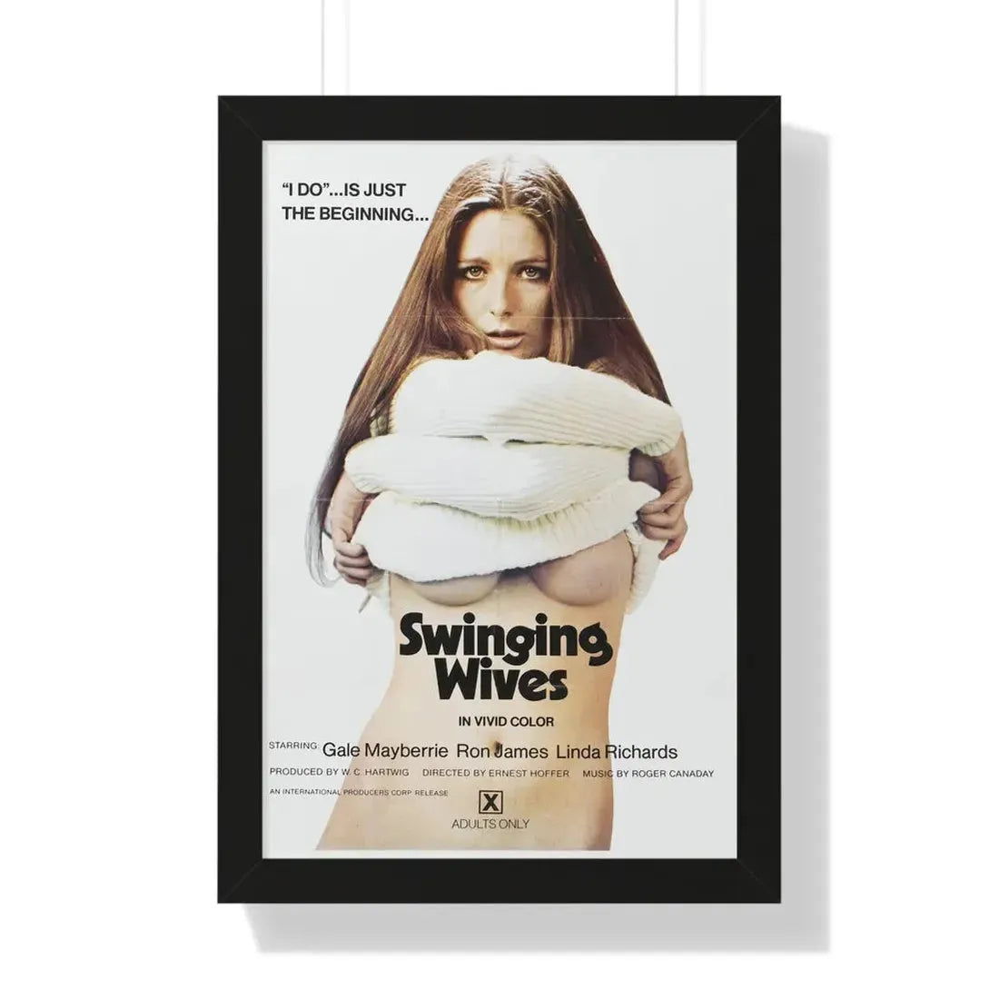 SWINGING WIVES 1971 - Framed Movie Poster 16″ x 24″ Black - The Sticker Space
