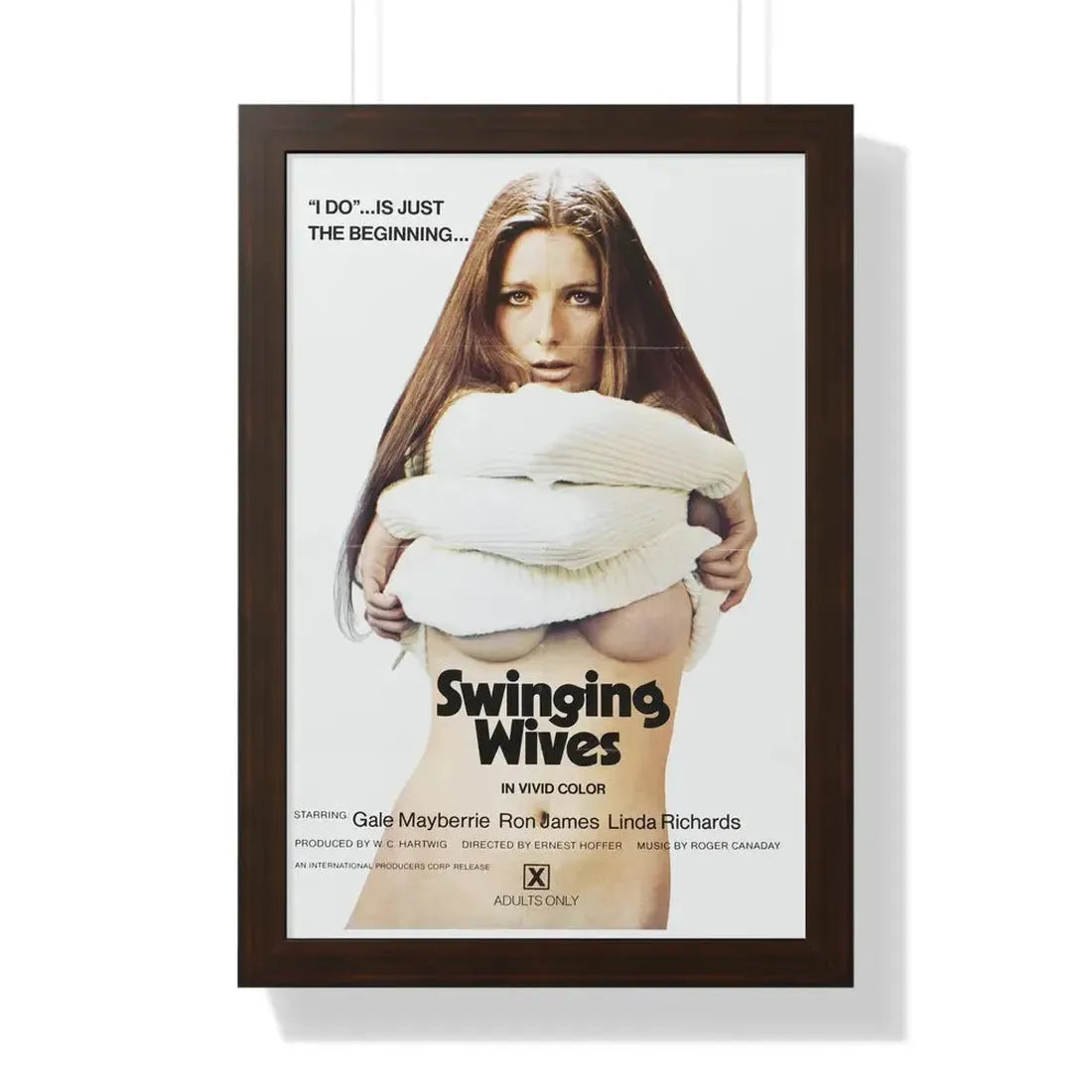 SWINGING WIVES 1971 - Framed Movie Poster 16″ x 24″ Walnut - The Sticker Space