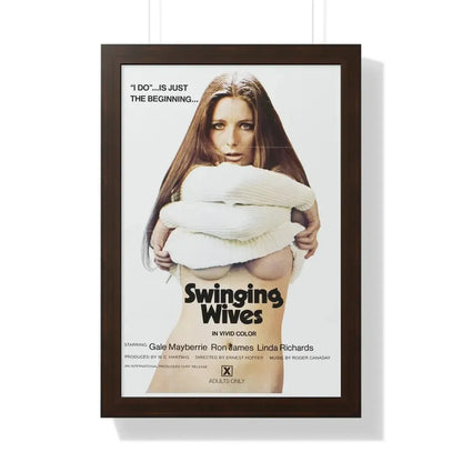 SWINGING WIVES 1971 - Framed Movie Poster 16″ x 24″ Walnut - The Sticker Space