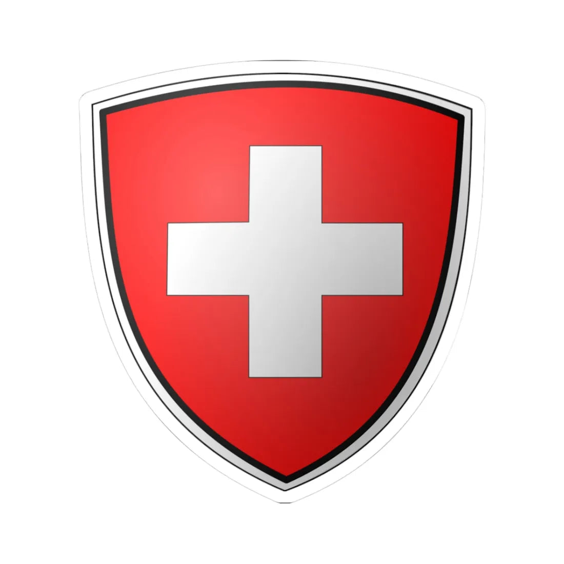 Swiss-coat of arms (Switzerland) (Coat of Arms) STICKER Vinyl Kiss-Cut Decal 3 Inch White - The Sticker Space