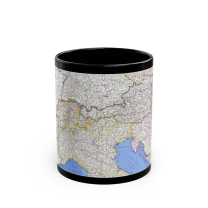 Switzerland, Austria, and Northern Italy (1965) (Map) Black Coffee Mug-11oz-The Sticker Space