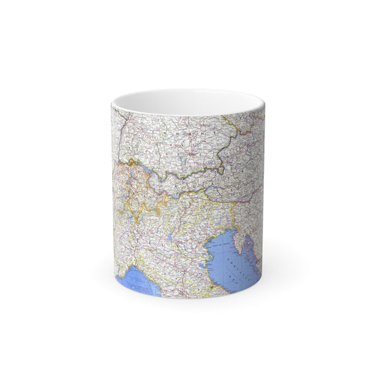 Switzerland, Austria, and Northern Italy (1965) (Map) Color Changing Mug 11oz-11oz-The Sticker Space