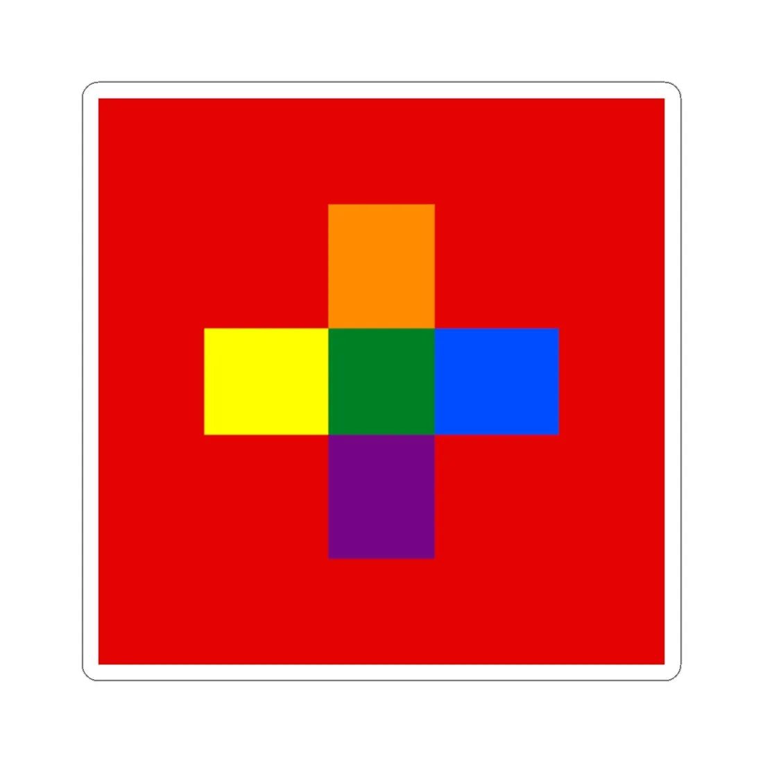 Switzerland Gay flag (Switzerland) STICKER Vinyl Kiss-Cut Decal 3 Inch White - The Sticker Space