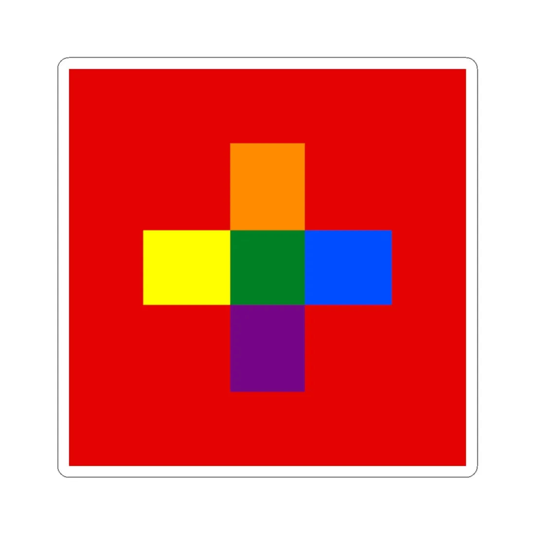 Switzerland Gay flag (Switzerland) STICKER Vinyl Kiss-Cut Decal 4 Inch White - The Sticker Space