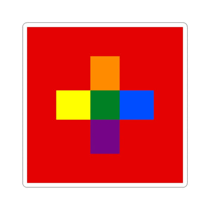Switzerland Gay flag (Switzerland) STICKER Vinyl Kiss-Cut Decal 4 Inch White - The Sticker Space