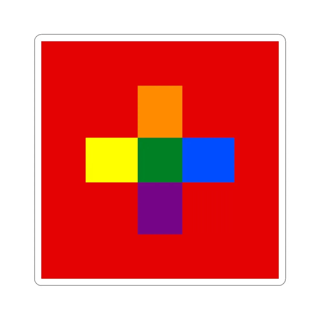 Switzerland Gay flag (Switzerland) STICKER Vinyl Kiss-Cut Decal 6 Inch White - The Sticker Space