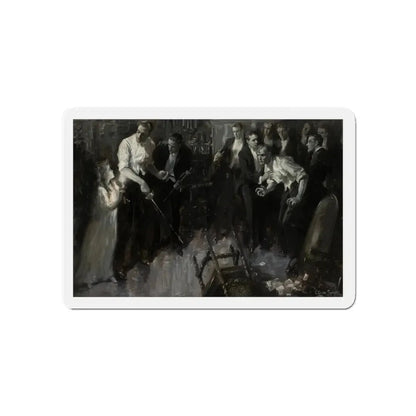 Sword Fight, story illustration (Magazine Illustration) Refrigerator Magnet 5 Inch Die-Cut - The Sticker Space