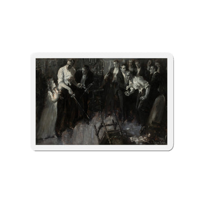 Sword Fight, story illustration (Magazine Illustration) Refrigerator Magnet-5" x 5"-The Sticker Space