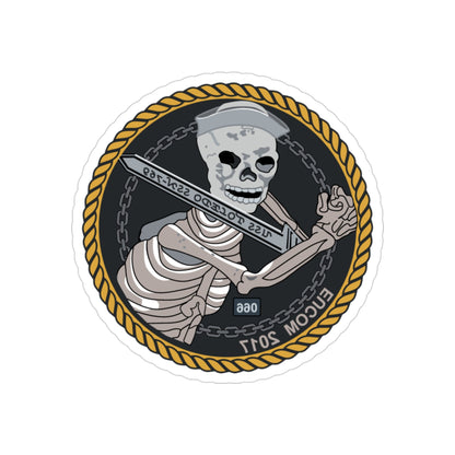 Sword of Freedom Skeleton SSN 769 (U.S. Navy) REVERSE PRINT Transparent STICKER-3" × 3"-The Sticker Space