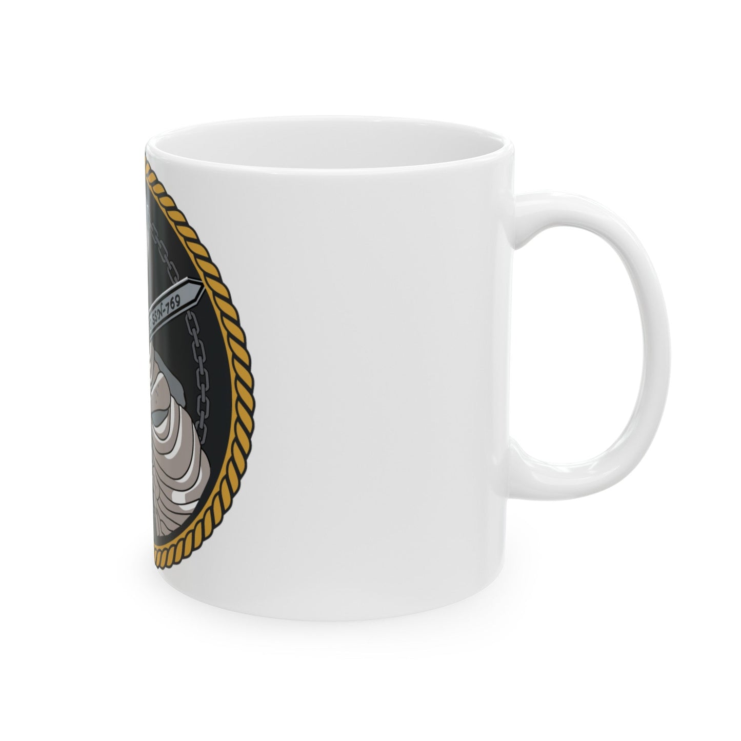 Sword of Freedom Skeleton SSN 769 (U.S. Navy) White Coffee Mug-The Sticker Space