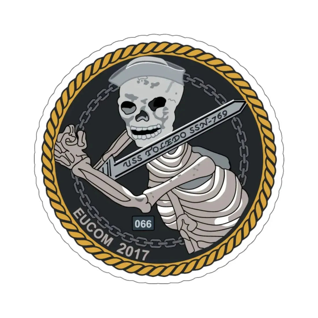 Sword of Freedom Skeleton SSN 769 (U.S. Navy) STICKER Vinyl Die-Cut Decal 5 Inch - The Sticker Space
