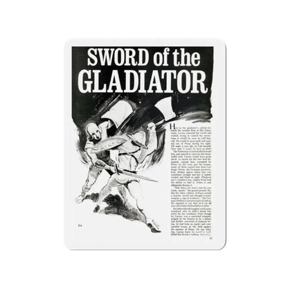 Sword of the Gladiator, Valor magazine, November1968 (Magazine Illustration) Refrigerator Magnet 2 Inch Die-Cut - The Sticker Space