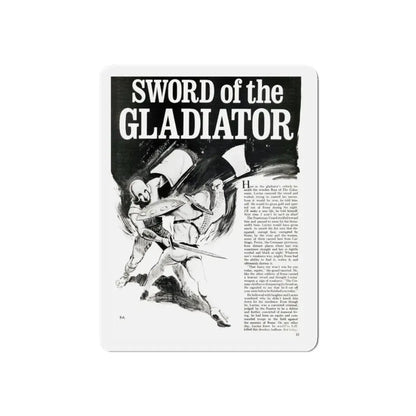 Sword of the Gladiator, Valor magazine, November1968 (Magazine Illustration) Refrigerator Magnet 4 Inch Die-Cut - The Sticker Space
