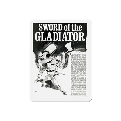 Sword of the Gladiator, Valor magazine, November1968 (Magazine Illustration) Refrigerator Magnet 5 Inch Die-Cut - The Sticker Space