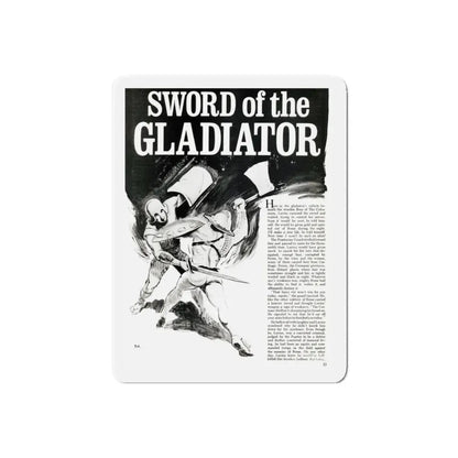 Sword of the Gladiator, Valor magazine, November1968 (Magazine Illustration) Refrigerator Magnet 6 Inch Die-Cut - The Sticker Space