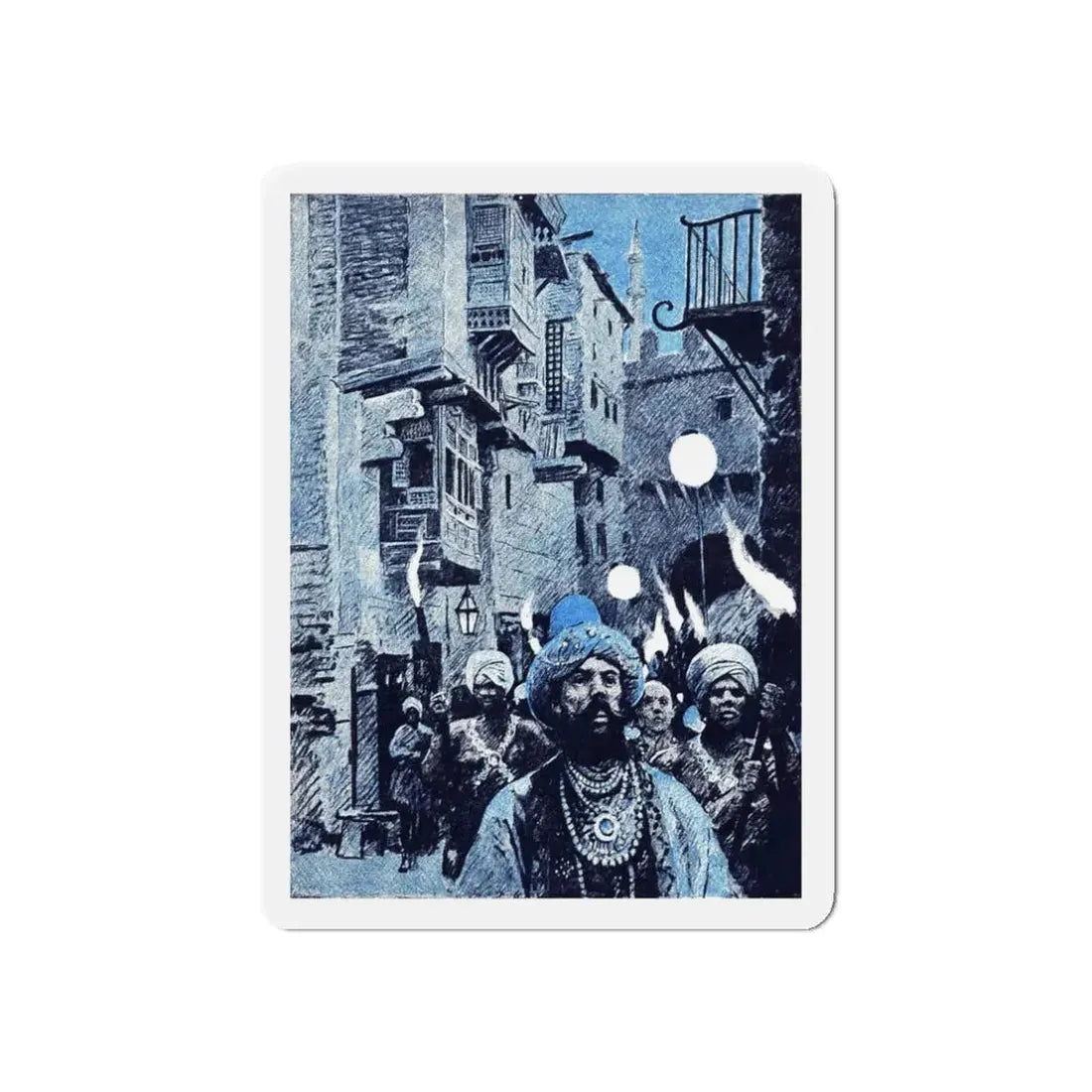 Swordsmen of Saladin (2), Blue Book Magazine, February 1947 (Magazine Illustration) Refrigerator Magnet 3 Inch Die-Cut - The Sticker Space