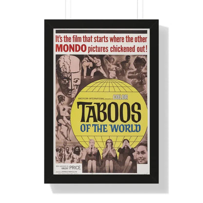 TABOOS OF THE WORLD 1963 - Framed Movie Poster 16″ x 24″ Black - The Sticker Space