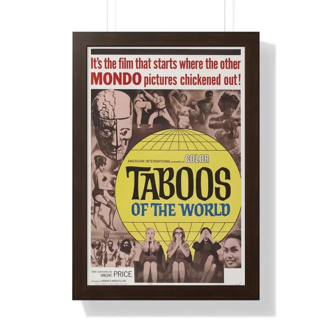 TABOOS OF THE WORLD 1963 - Framed Movie Poster 16″ x 24″ Walnut - The Sticker Space