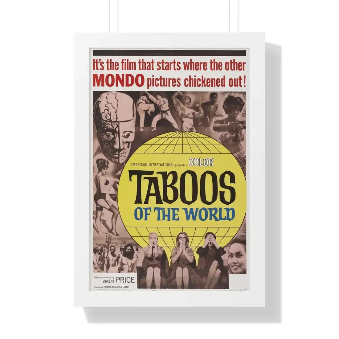 TABOOS OF THE WORLD 1963 - Framed Movie Poster 16″ x 24″ White - The Sticker Space