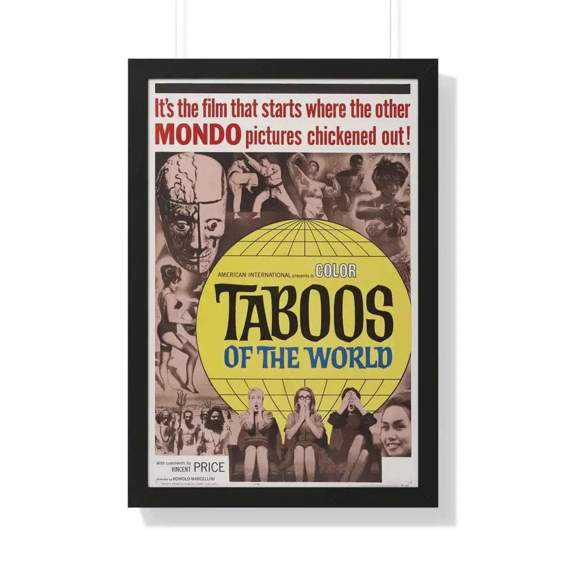 TABOOS OF THE WORLD 1963 - Framed Movie Poster 20" x 30" Black - The Sticker Space