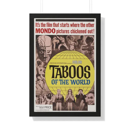 TABOOS OF THE WORLD 1963 - Framed Movie Poster 20" x 30" Black - The Sticker Space