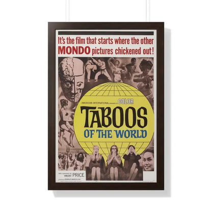 TABOOS OF THE WORLD 1963 - Framed Movie Poster 20" x 30" Walnut - The Sticker Space