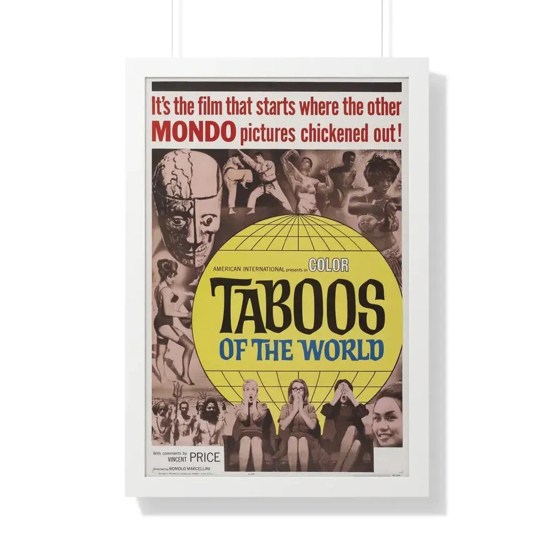 TABOOS OF THE WORLD 1963 - Framed Movie Poster 20" x 30" White - The Sticker Space